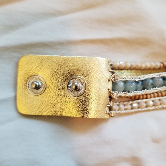 Gemstone and leather bracelet - Picture 2 of 6